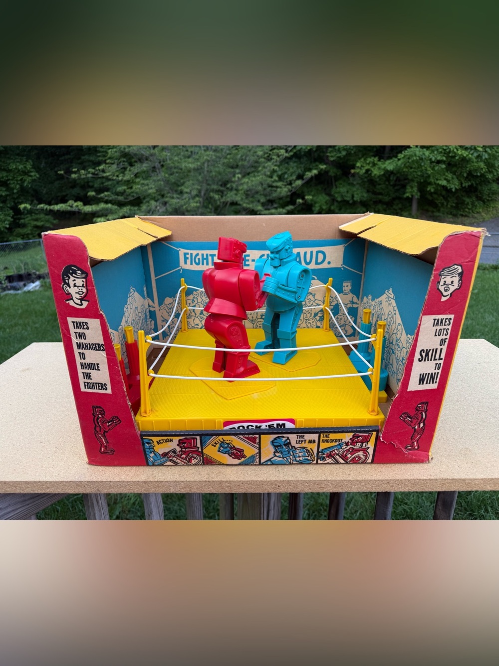 Vintage 1966 Marx Rock 'Em Sock 'Em Robots - COMPLETE & WORKING!